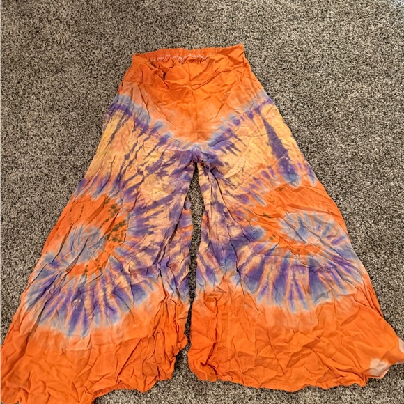 Pants - Vibrant Tie-Dye Wide-Leg Pants